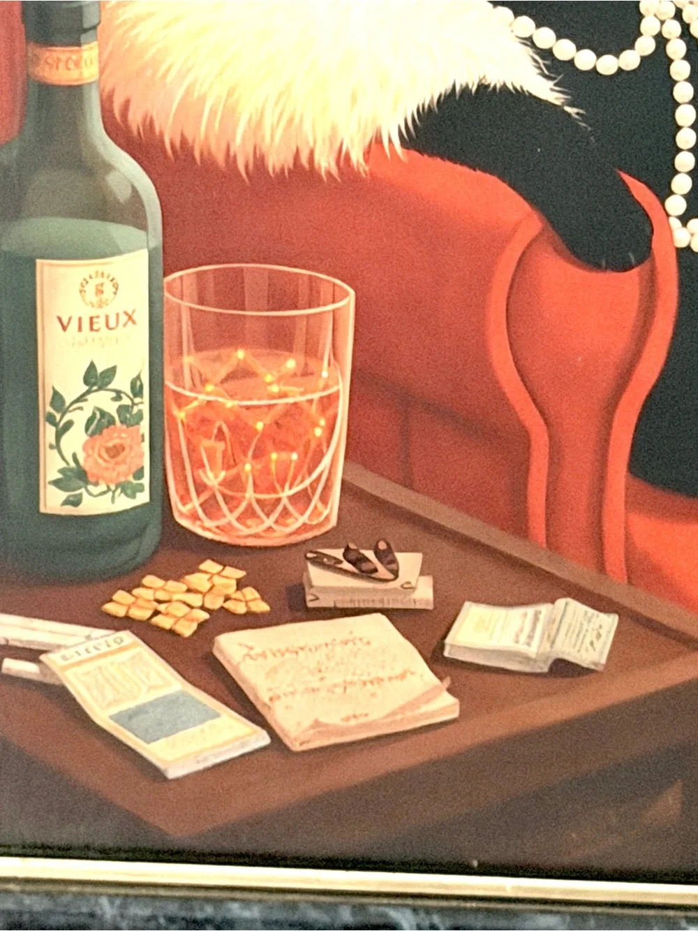 Fancy Fat Black Cat Smoking Cigar Drinking Whiskey Quirky Wall Art Framed Art